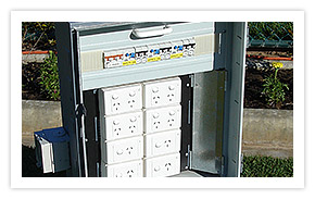 Bolts Electrical distribution board.